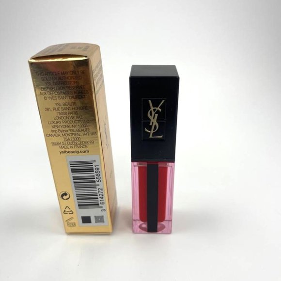 YSL Water Stain Lip Stain 618 Wet Vermilion BRAND NEW - Picture 2 of 3
